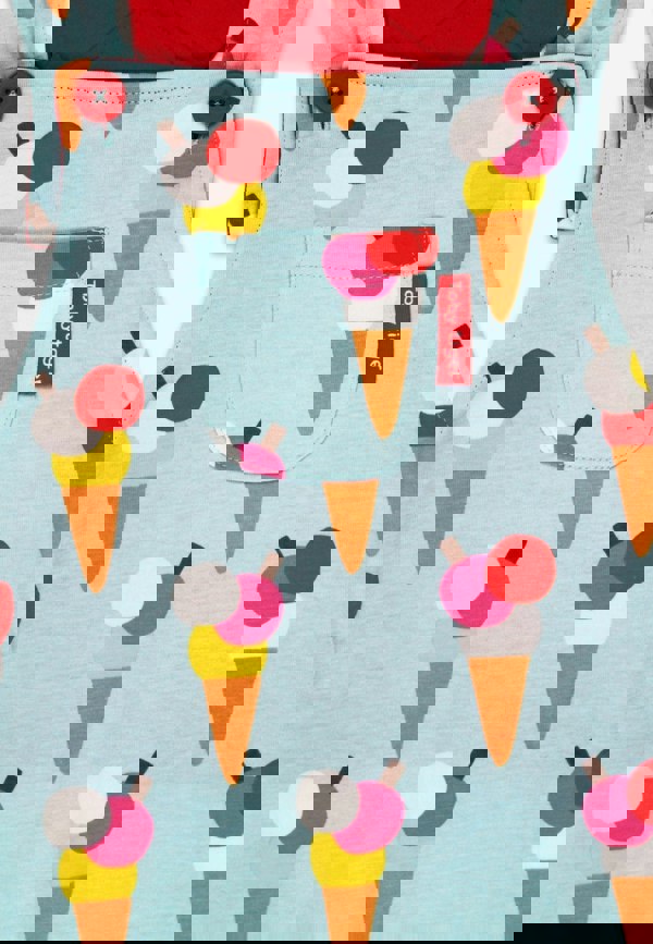 Organic Ice Cream Cones Print Dungaree Shorts - Toby Tiger