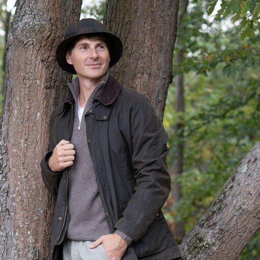 Heather Hats & Accessories Water Resistant Waxed Cotton Bucket Hat, Checked Cotton Lining, Outdoor Wear, Hunter Brown