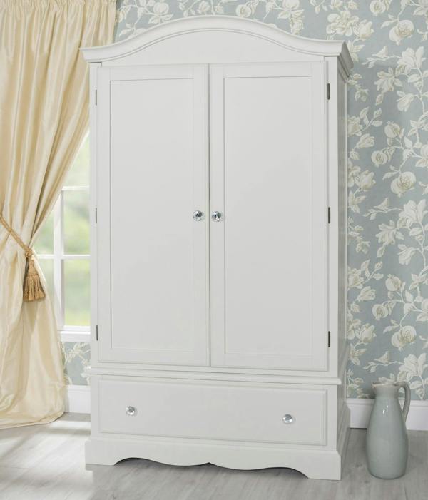 Statement Furniture Romance French Double Wardrobe With Drawer and Crystal Handles