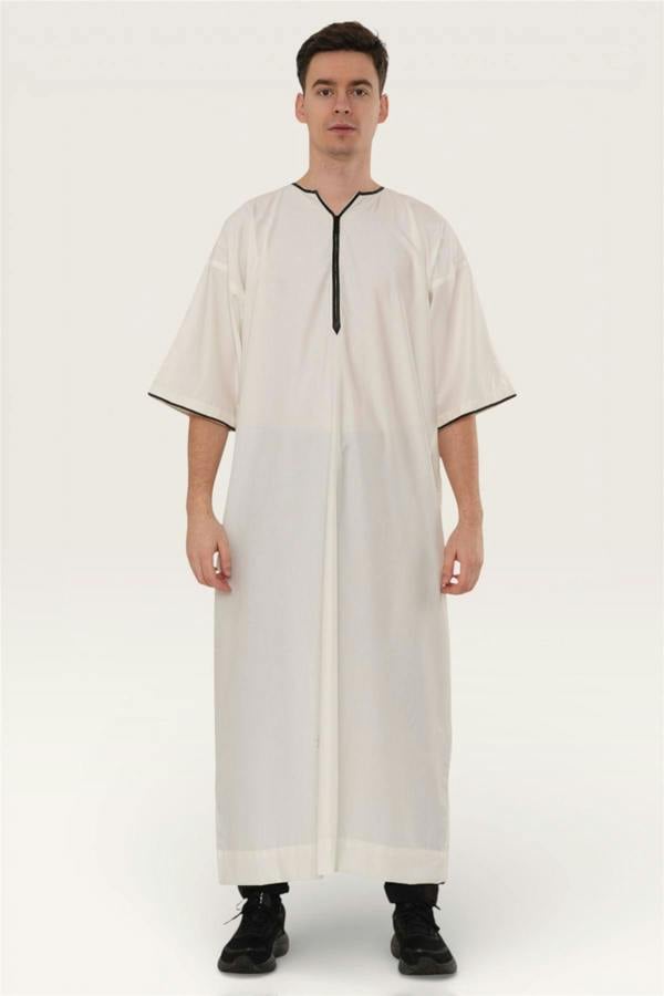 Infinity Leather Men's Ramadan Moroccan Gandoura Thobe Robe Djellaba Eid Jubba- TT-006