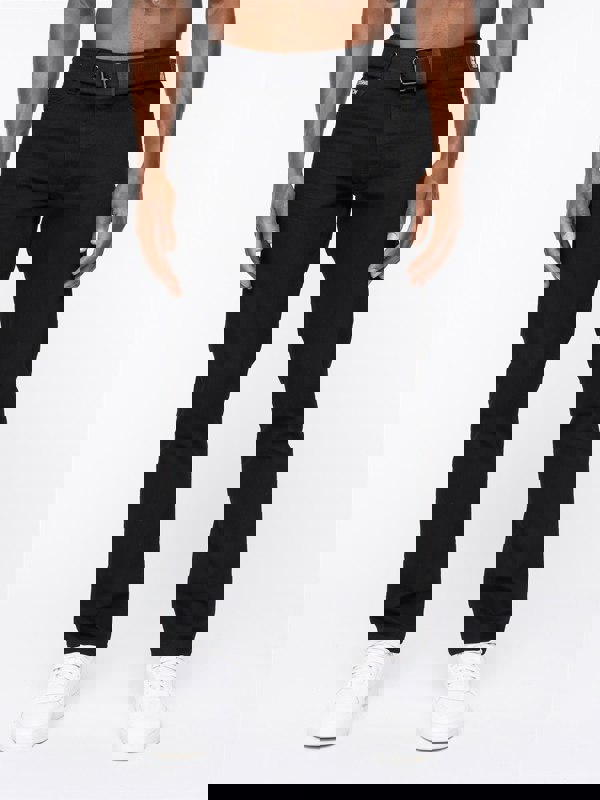 Crosshatch Princed Denim Jeans Solid Black