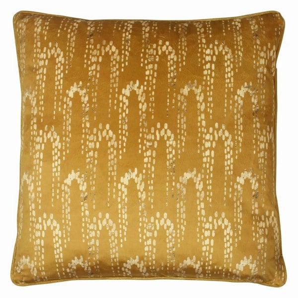 Furn Wisteria Velvet Square Cushion Cover - Gold