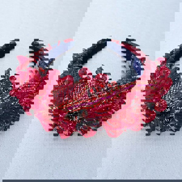 Red headpiece wedding races headpiece red padded headband