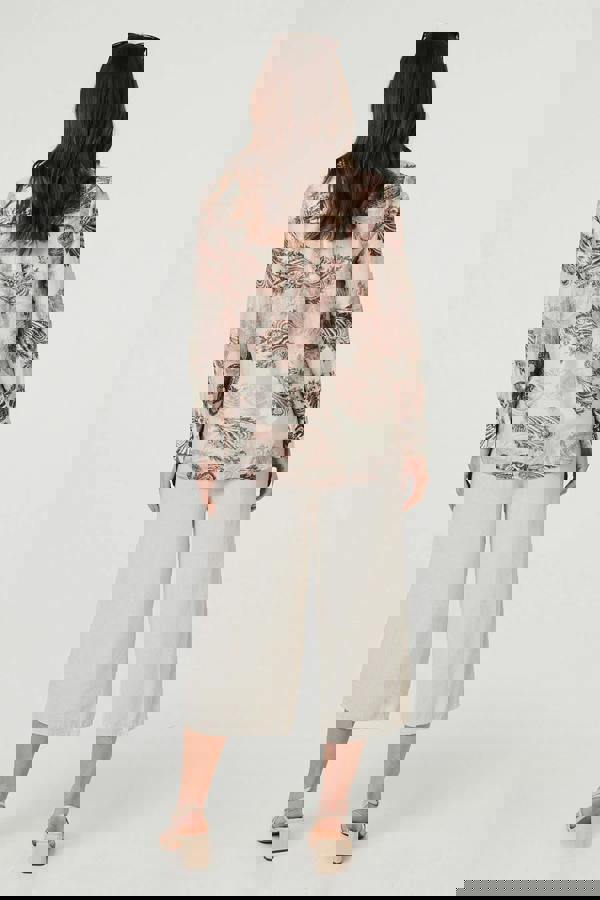 Beige | Paisley Long Sleeve Collared Shirt