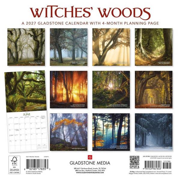 Witchcraft Witches Woods Calendar 2027, Wall Calendars, Month To View, History & Literature, Gift
