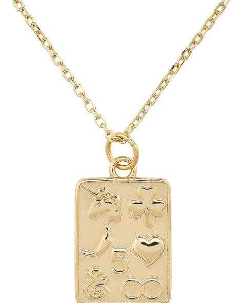 Chunky 14K Gold Card Necklace - Necklaces - Elk & Bloom