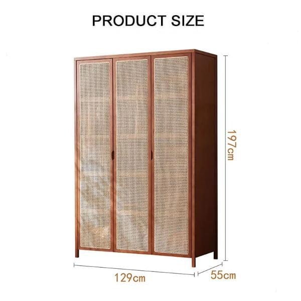Cameron Rattan Wardrobe, Solid Wood-Rit Concept-Rit Concept