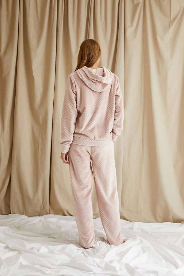Women's Cosy Chevron Lounge Suit in Rose Pink from Pretty You London