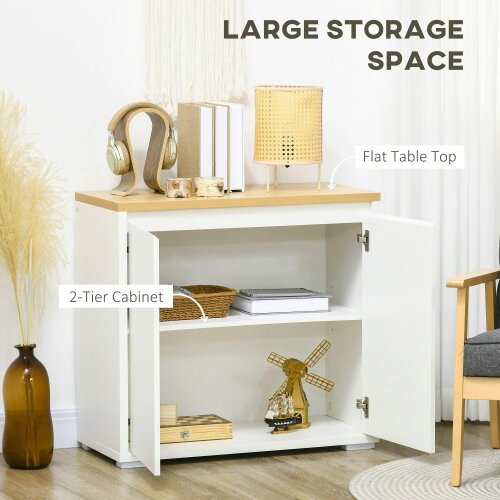 Wyld Haus Nofi Fael White and Natural Sideboard With Double Doors