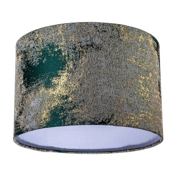 Forest Green Jacquard Fabric Lamp Shade with Metallic Gold Highlights Image 4