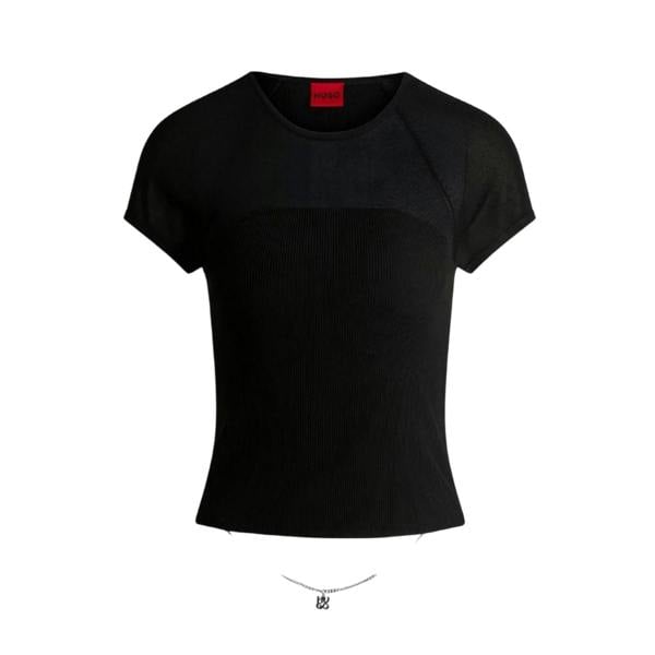 Hugo Womens/Ladies Slevetta Slim Raglan T-Shirt - Black - 