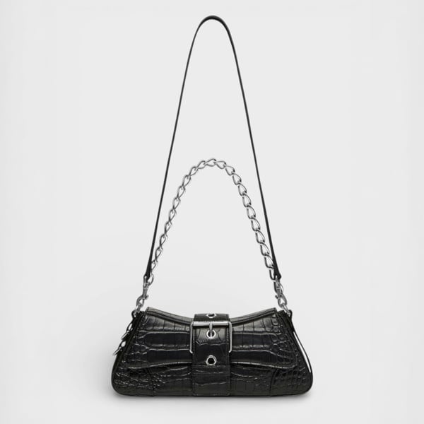 Balenciaga Lindsay Leather Shoulder Bag Black