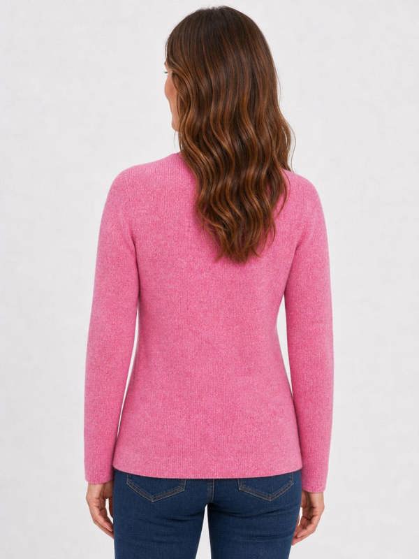 PennyPlain Ribbed Button Cardigan Cerise