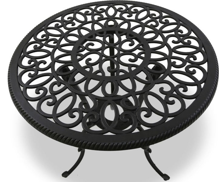 Centurion Supports BANGUI Black Garden and Patio Table and 2 Chairs Cast Aluminium Bistro Set
