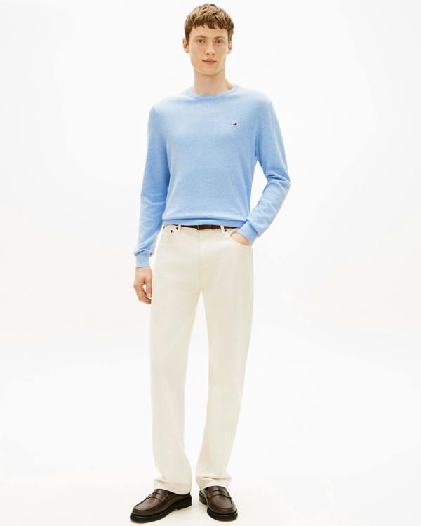 Tommy Hilfiger Essential Cotton Crew Neck Mens Sweatshirt - Vessel Blue Heather
