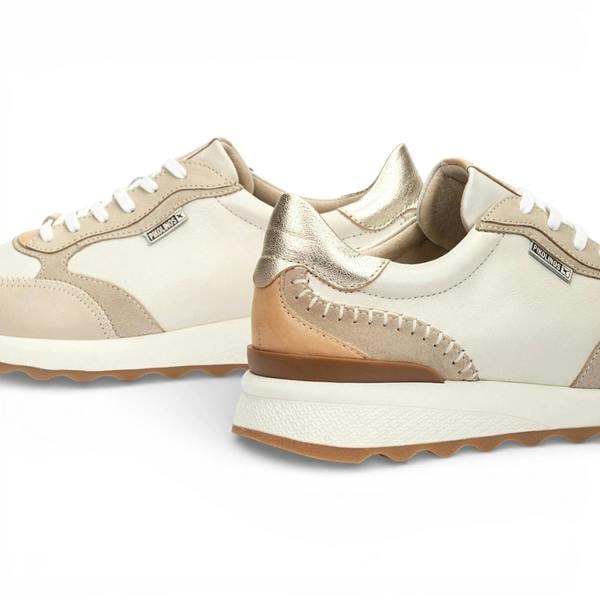 Arrecife - Women's Beige Leather Lace Up Sneakers - Pikolinos - 5