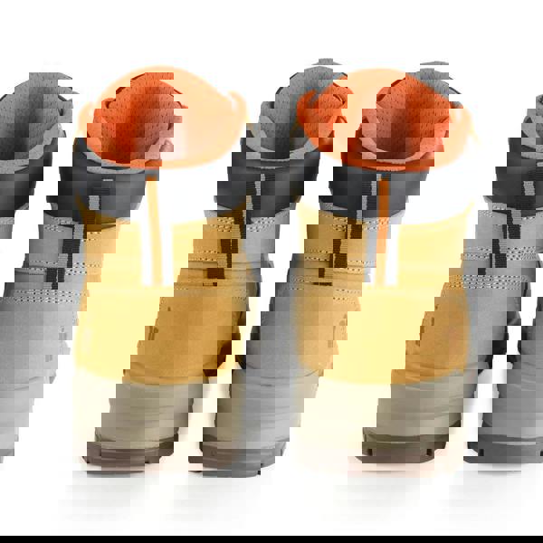 Scruffs Stratton Mens Safety Lace Up Steel Toe Ankle Boots, yellow and black work boots with orange inner lining and steel toe protection.