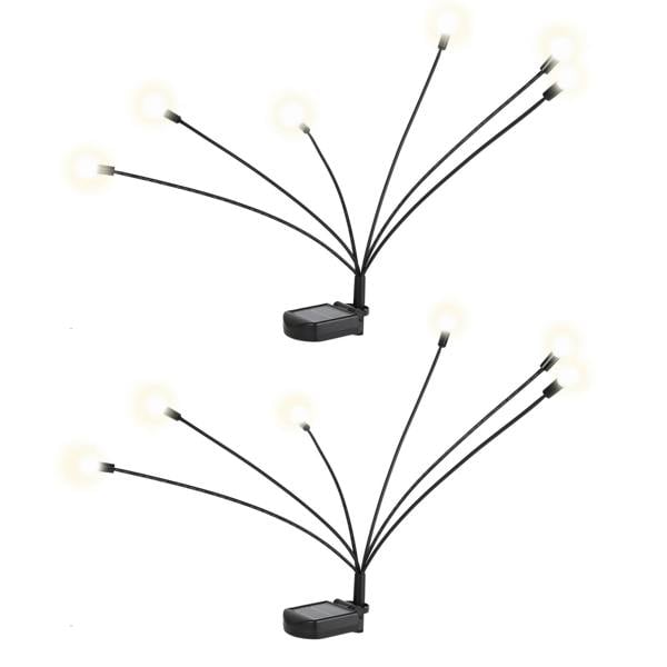 Gardenwize Pack of 2 Solar Firefly Stake Lights – Warm White LED Garden Lights