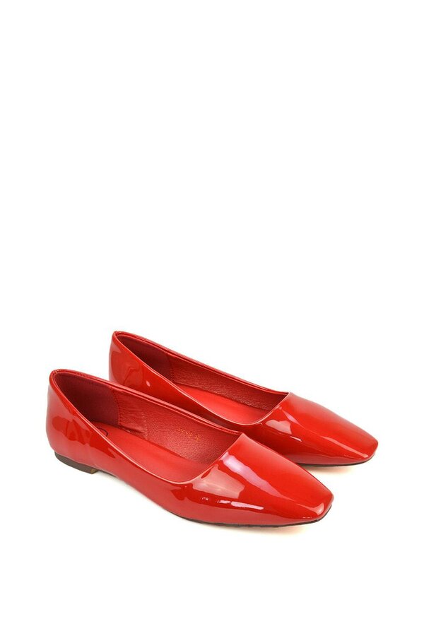 XY LONDON Square Toe Slip On Flat Heel Ballerina Pumps