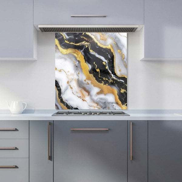 Warren Reed - Designer White Backed With Gold Marble Effect Kitchen Splashback