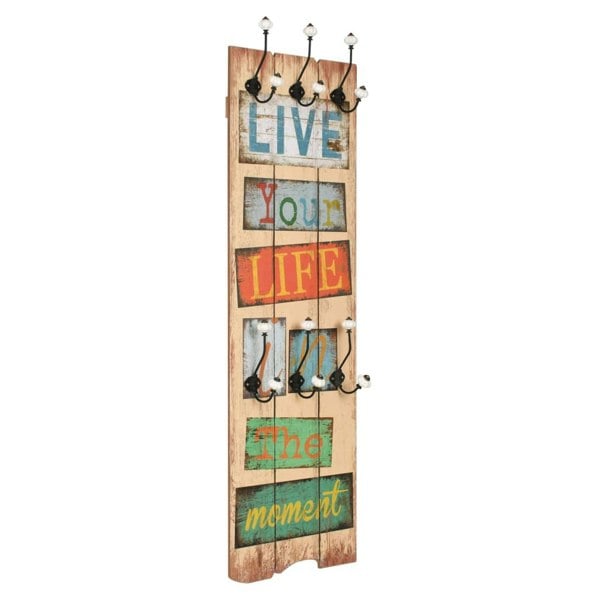 Berkfield Wall-mounted Coat Rack with 6 Hooks 120x40 cm LIVE LIFE