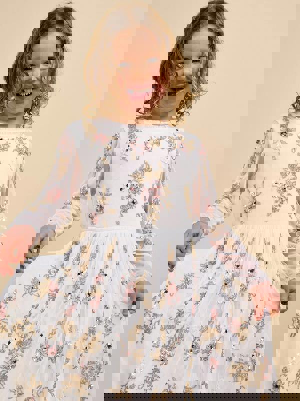 GWD Aimee Sequin Embellished Cream Dress