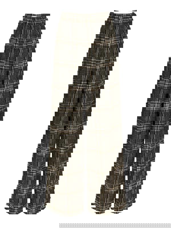 GWD Aimee Brown Check Wide-Leg Trouser