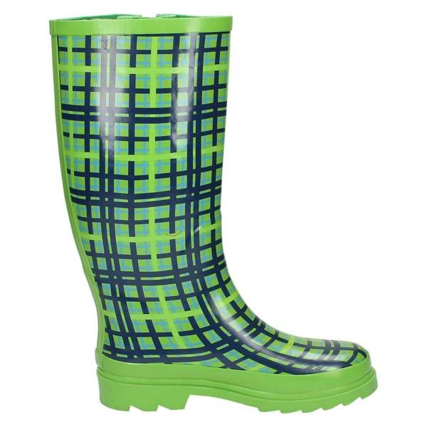 Spot On Ladies Spot On Tartan Print Wellington Boots