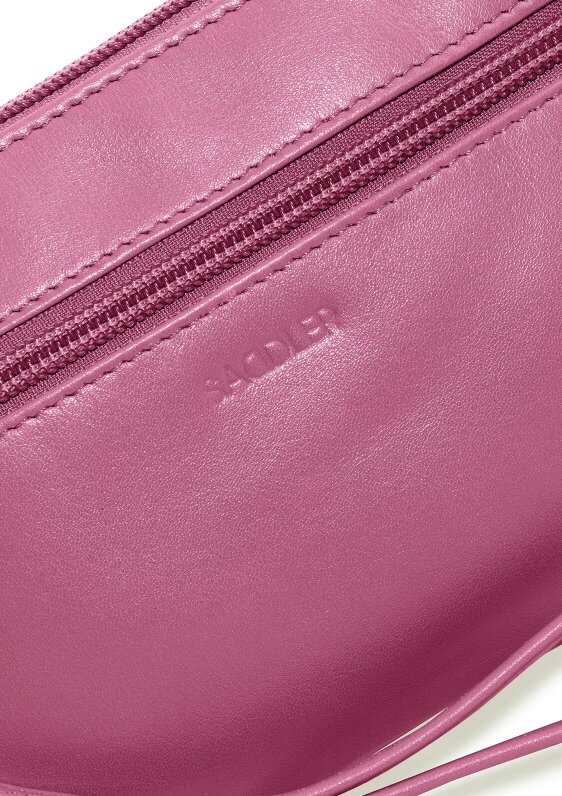 SADDLER SCARLETT Leather Zip Top Mini Clutch - Phone Holder with Detachable Wrist Strap - RFID Protected