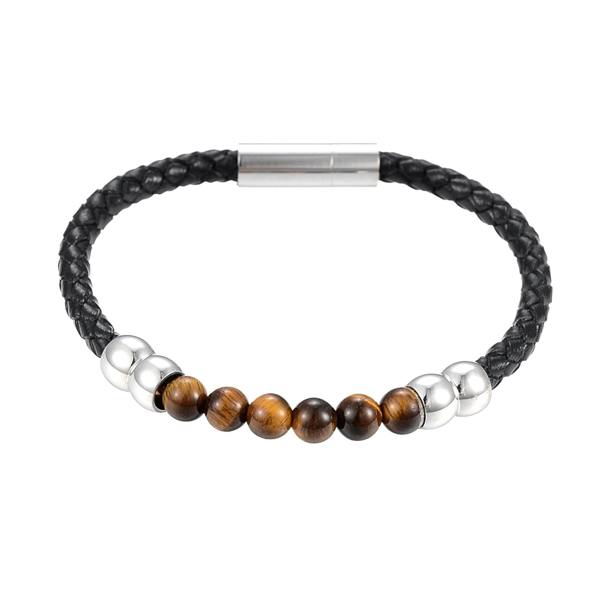 Aye Do Gifts Men's Tigers Eye Leather Bracelet