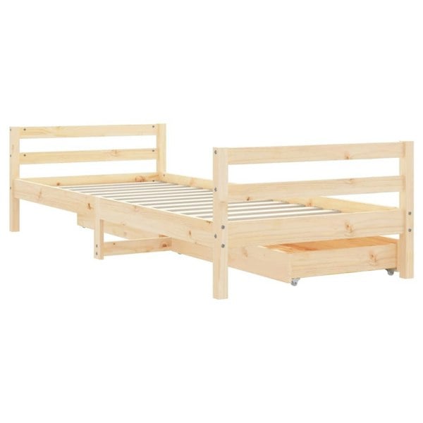 Berkfield Kids Bed Frame with Drawers 80x200 cm Solid Wood Pine