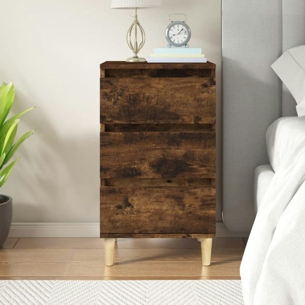 Berkfield Bedside Cabinet Smoked Oak 40x35x70 cm Engineered Wood