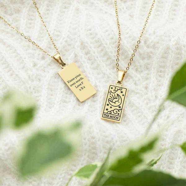Personalised Moon Tarot Card Necklace - lifestyle shot