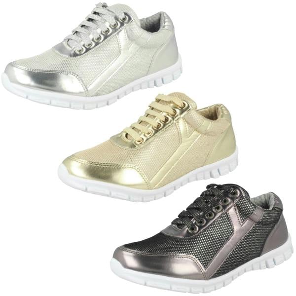 Spot On Ladies Waves Lace Up Trainers