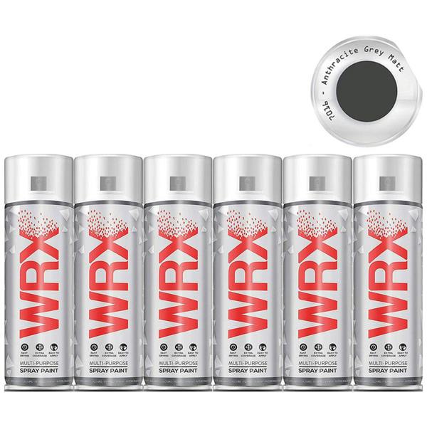 WRX 6X WRX Anthracite Grey Matt Spray Paint 400ml RAL 7016
