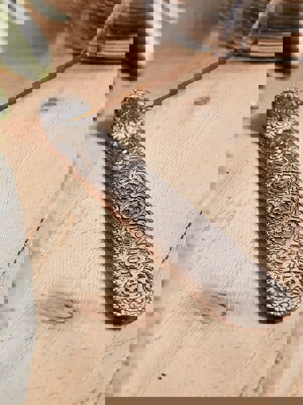 Namaste Metal Embossed Incense Holder - Symbols