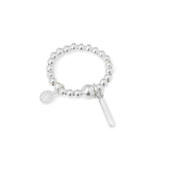 Say It With Classic Initial Ball Ring - Sterling Silver (Large)