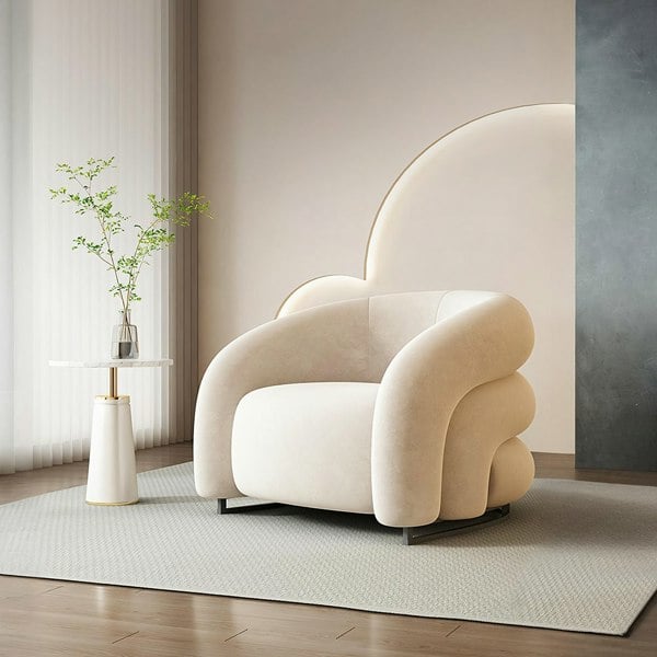 Classic U18 Armchair, White Velvet-Ritconcept-Rit Concept