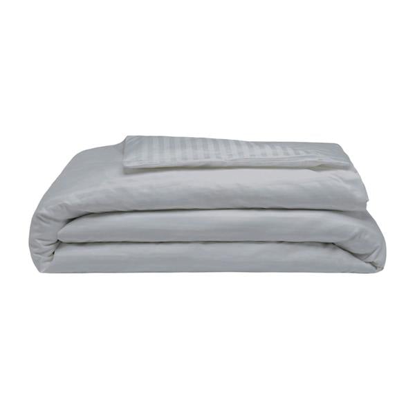 Belledorm 540 Thread Count Satin Stripe Duvet Cover Set - Platinum