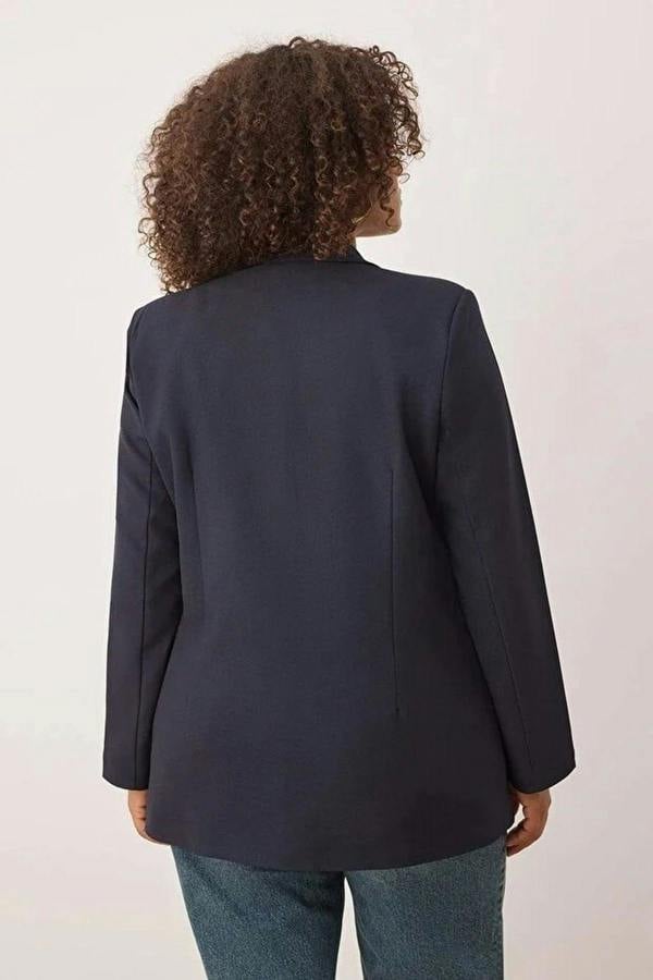 WOVCOR Lined Double-Breasted Woven Blazer Jacket