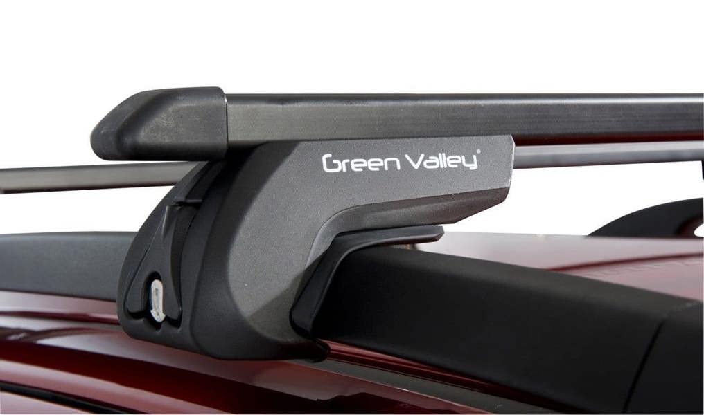 Green Valley Aerodynamic Roof Rack Cross Bars Complete System for VW Passat Estate 2015- onwards Flush Rails