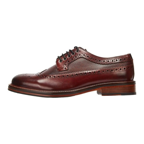 Ben Sherman Archie Brogue Leather Men's Burgundy Lace-Up Shoes