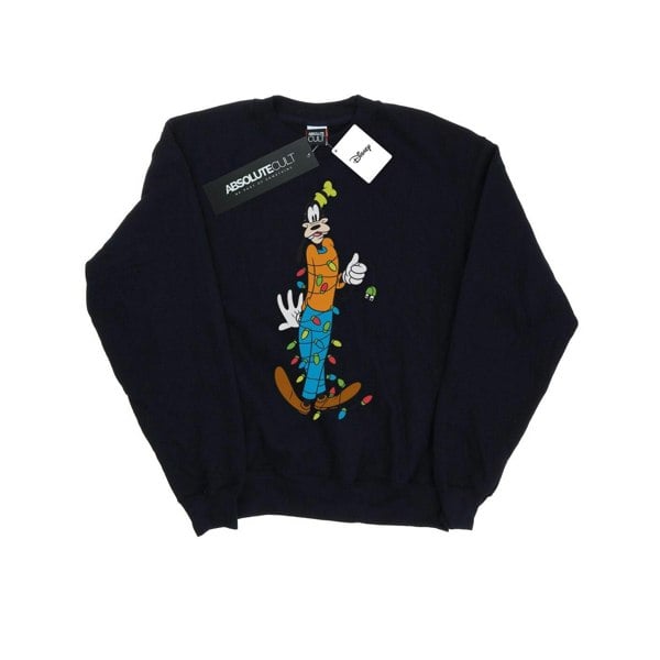 Disney Girls Goofy Christmas Lights Sweatshirt - Navy Blue