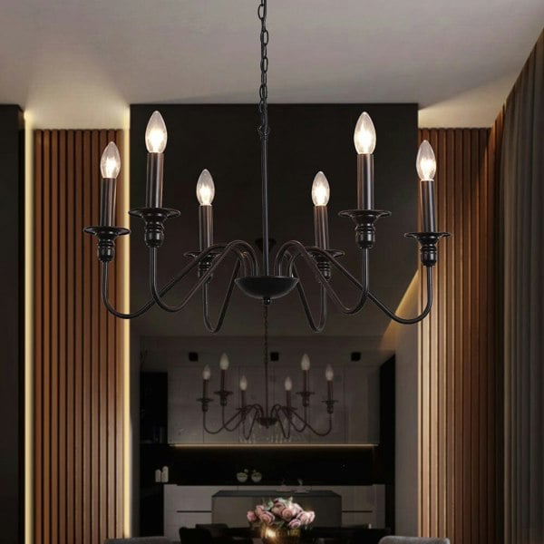 Vintage Style Candle Pendant Light Living and Home 6-Light