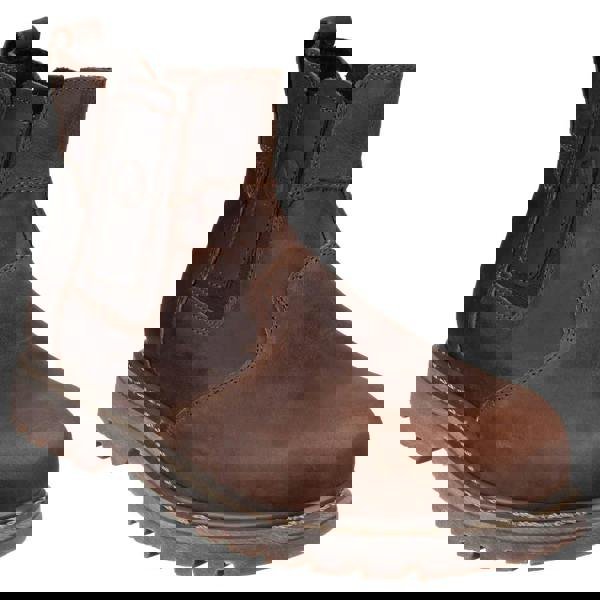 Amblers Safety Amblers FS165 Mens Steel Toe/Midsole Chelsea Dealer Safety Shoe, brown leather ankle boot with steel toe cap and slip-resistant sole.