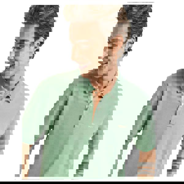 Gant Mens Contrast Pique Polo Shirt - Light Green - 