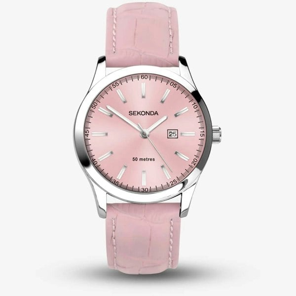 Sekonda Classic Taylor Pink Leather Strap Watch 40550