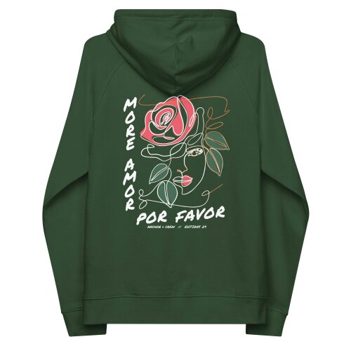 Anchor & Crew 09 More Amor Por Favor EDITIONS Organic Cotton Hoodie - Bottle Green