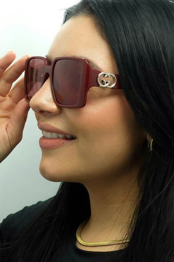 Gucci Sunglasses GG1692S 005 Black with Gold Dusky Pink w Logo Mirror Photochromic