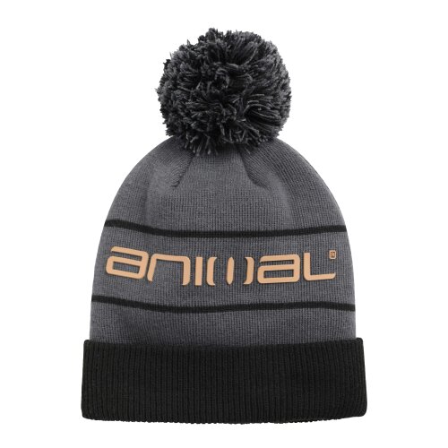 Animal Dylan Pom Pom Recycled Skiing Beanie - Charcoal